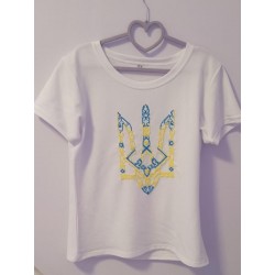 Женская футболка "Украинский герб" вышитая бисером