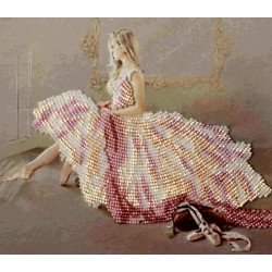 Картина вышитая  бисером "Мечтающая Балерина".